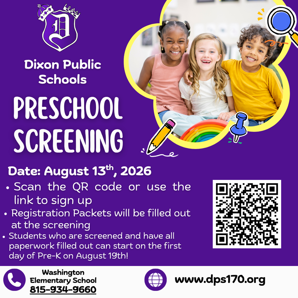 preschool screening flyer with QR code and information