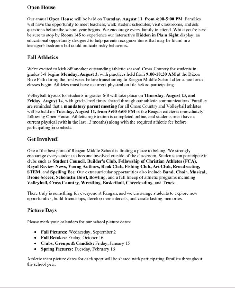 Welcome Letter Page 2