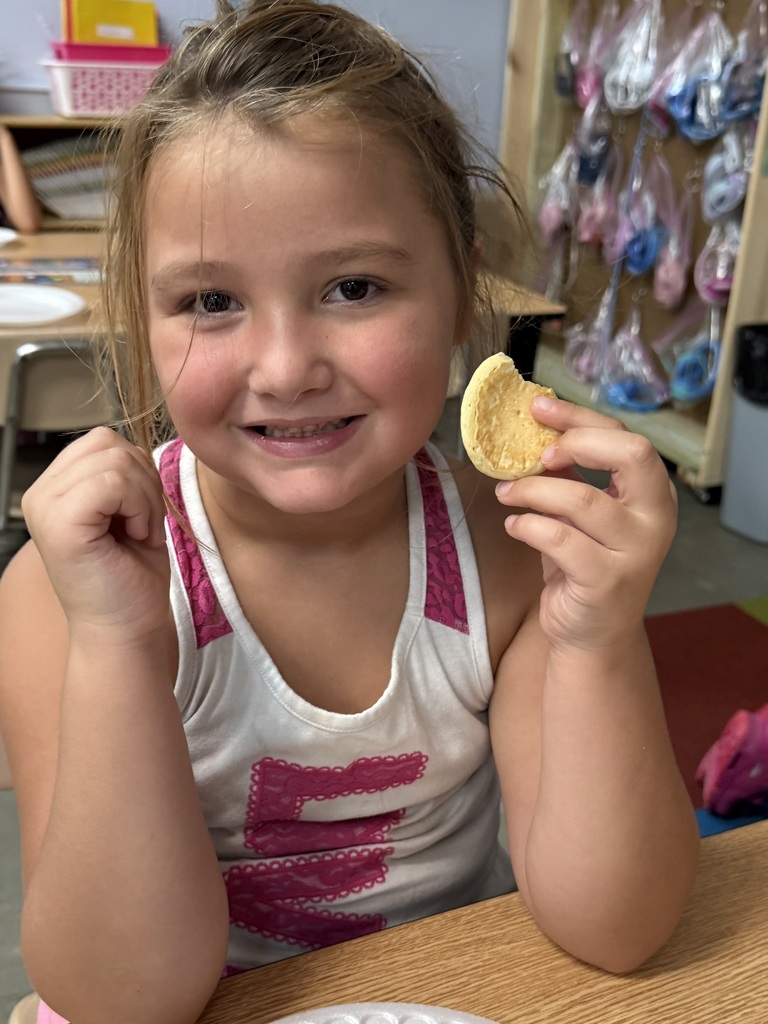 2nd grader with pancake