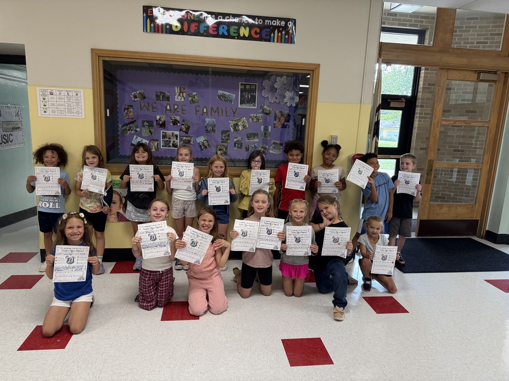 2nd and 3rd graders with their positive office referrals.