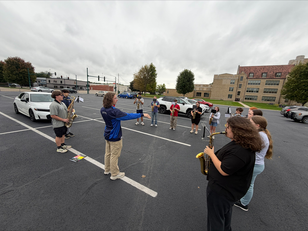 DHS and RMS Band students practicing for football game performance