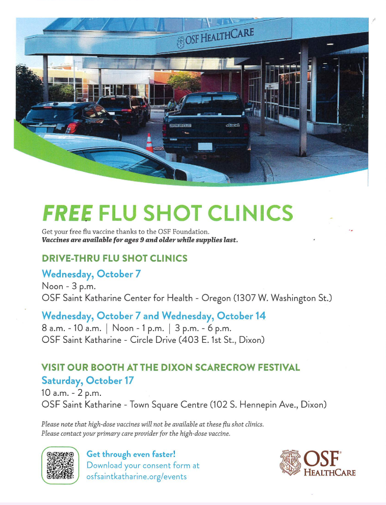 flu shot clinic flyer