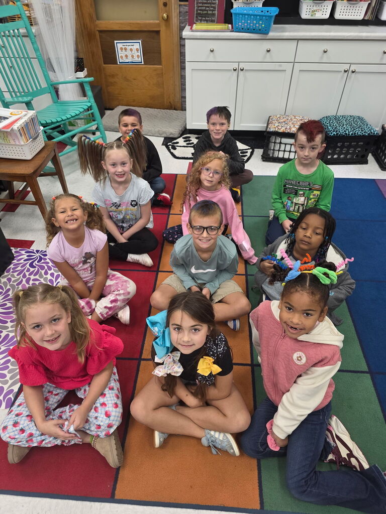 Mrs Buikema and crazy hair day