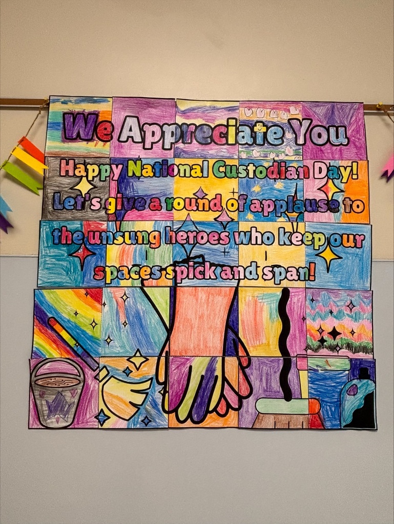 custodial coloring sheet by 2nd graders