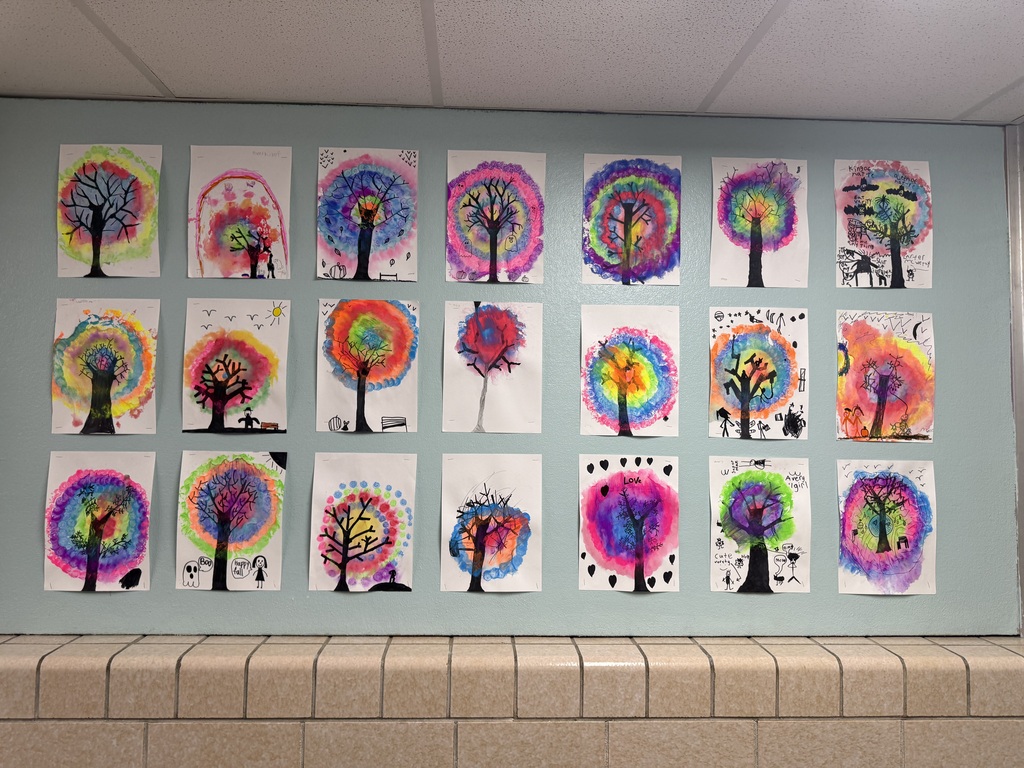 trees painted by our third graders