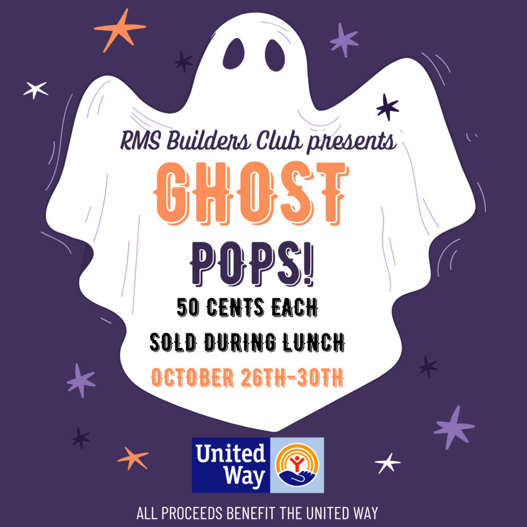 builders club flyer about selling ghost pops with times and location