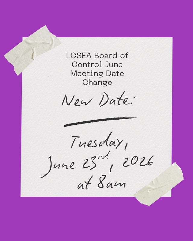 lcsea flyer for new board meeting date