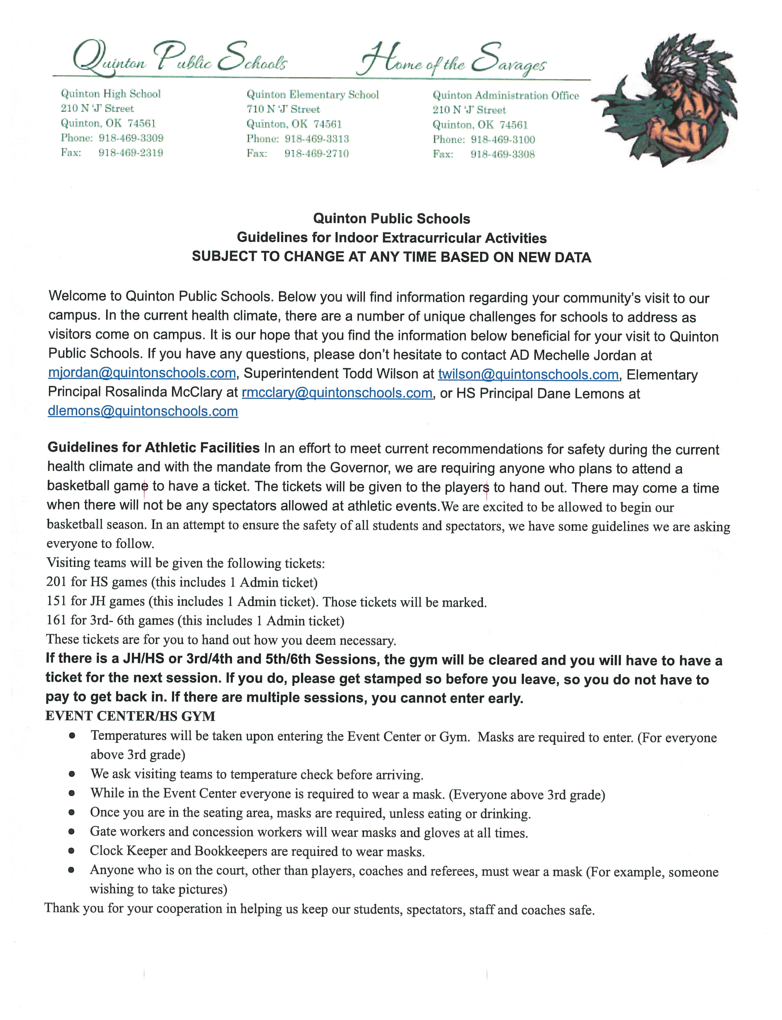 Documents Quinton Public Schools