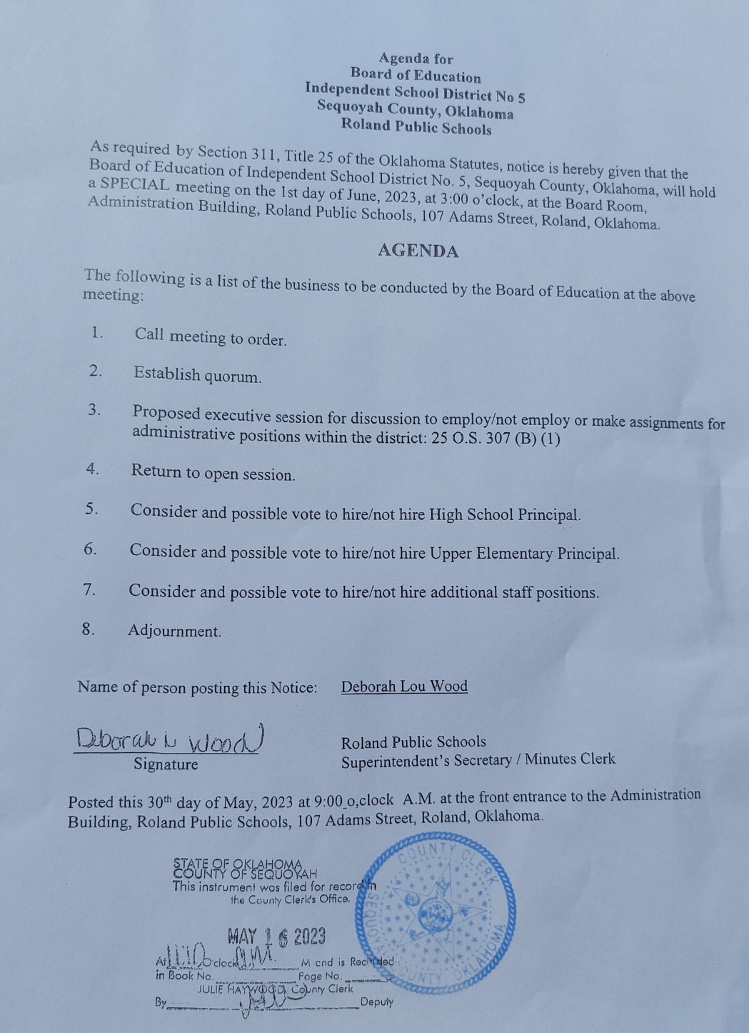 Documents Roland Public Schools