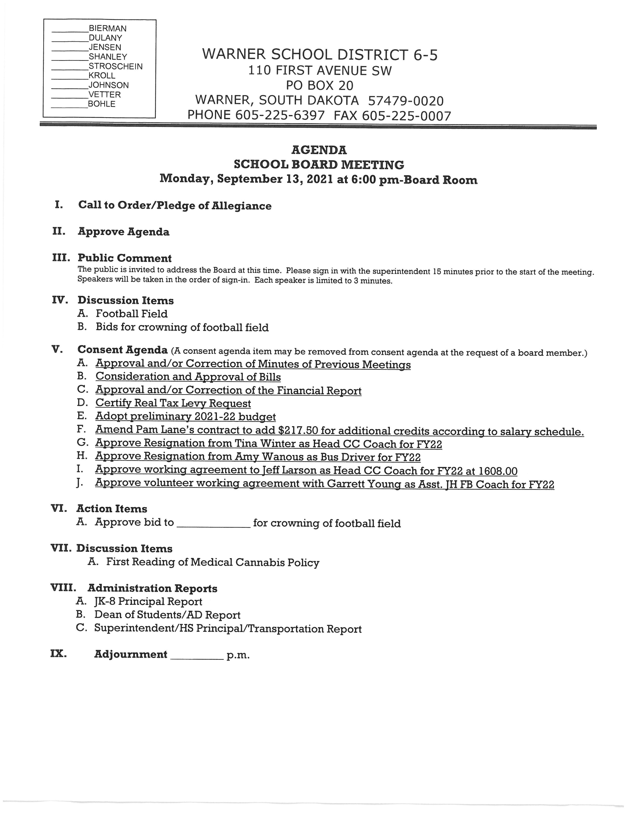 Documents Warner School District 65