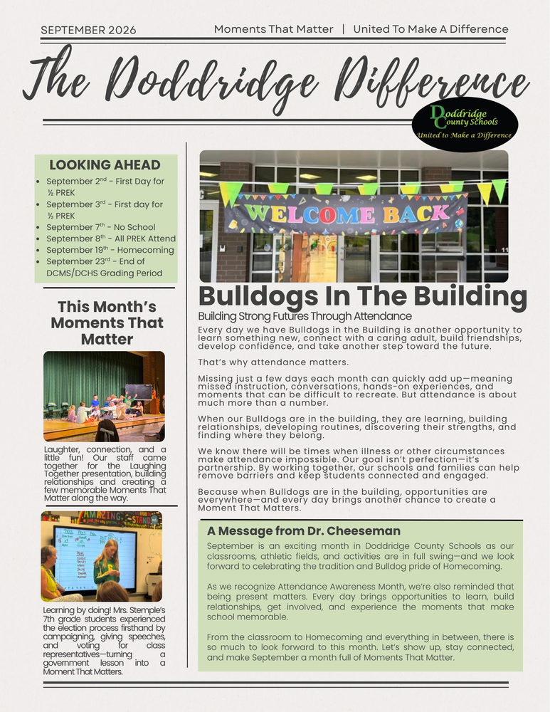 September 2026 Edition – The Doddridge Difference
