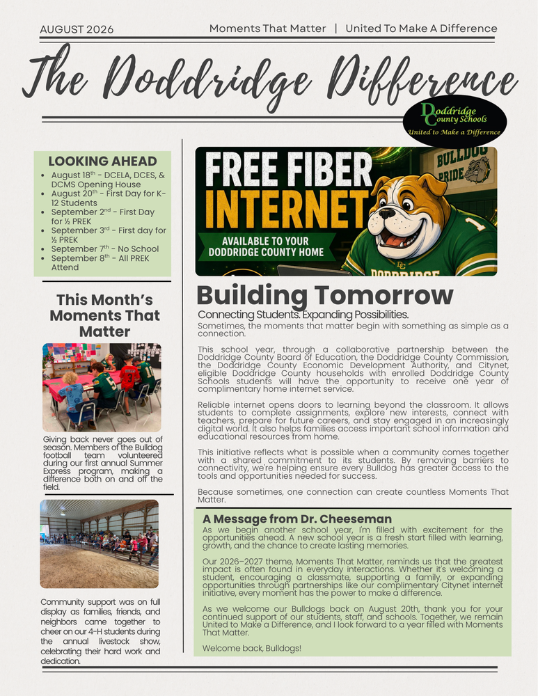 The Doddridge Difference - August 2026