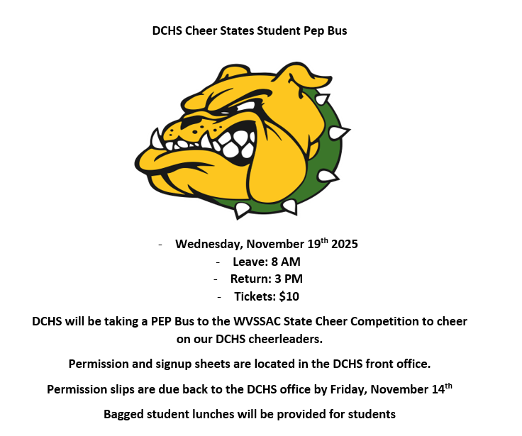 DCHS Cheer States Student Pep Bus 