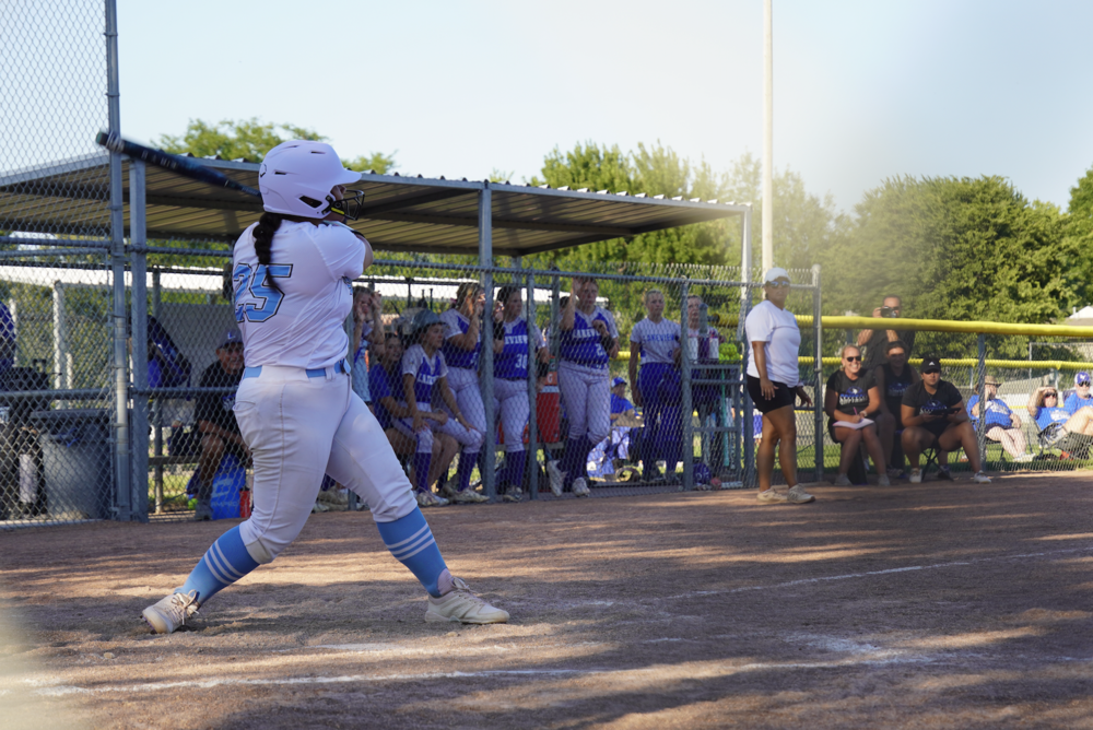 Junior Ava Delgado is up to bat against the Lakeview Vikings.