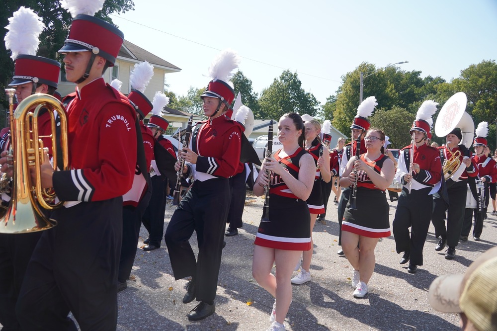 DT band marches in the Fall Festival.