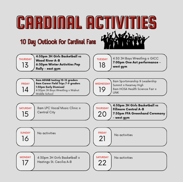 Check out what's coming up with Doniphan-Trumbull activities!