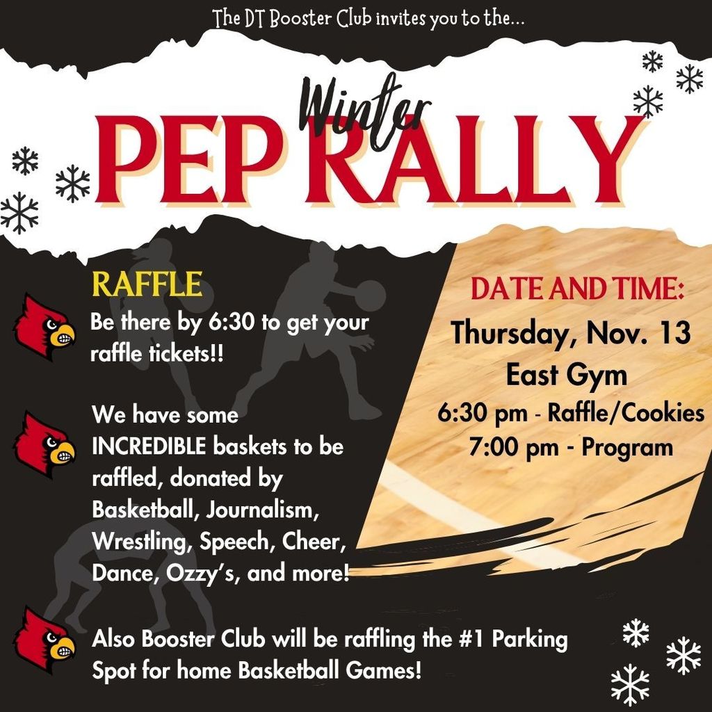 Join us tonight for the Winter Activities Pep Rally!