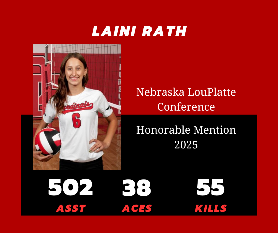 Congratulations to Charlee Richter on being named 1st Team All-LPC, and to Baylee Larson, Emma Hoppe, and Laini Rath on earning LPC Honorable Mention honors!