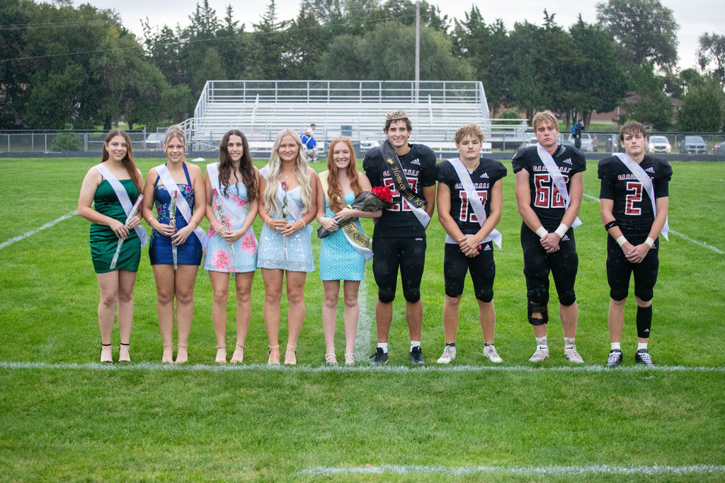The 2026 Homecoming Court with the newly crowned King, Brayden Rader and Queen Hailey Knott