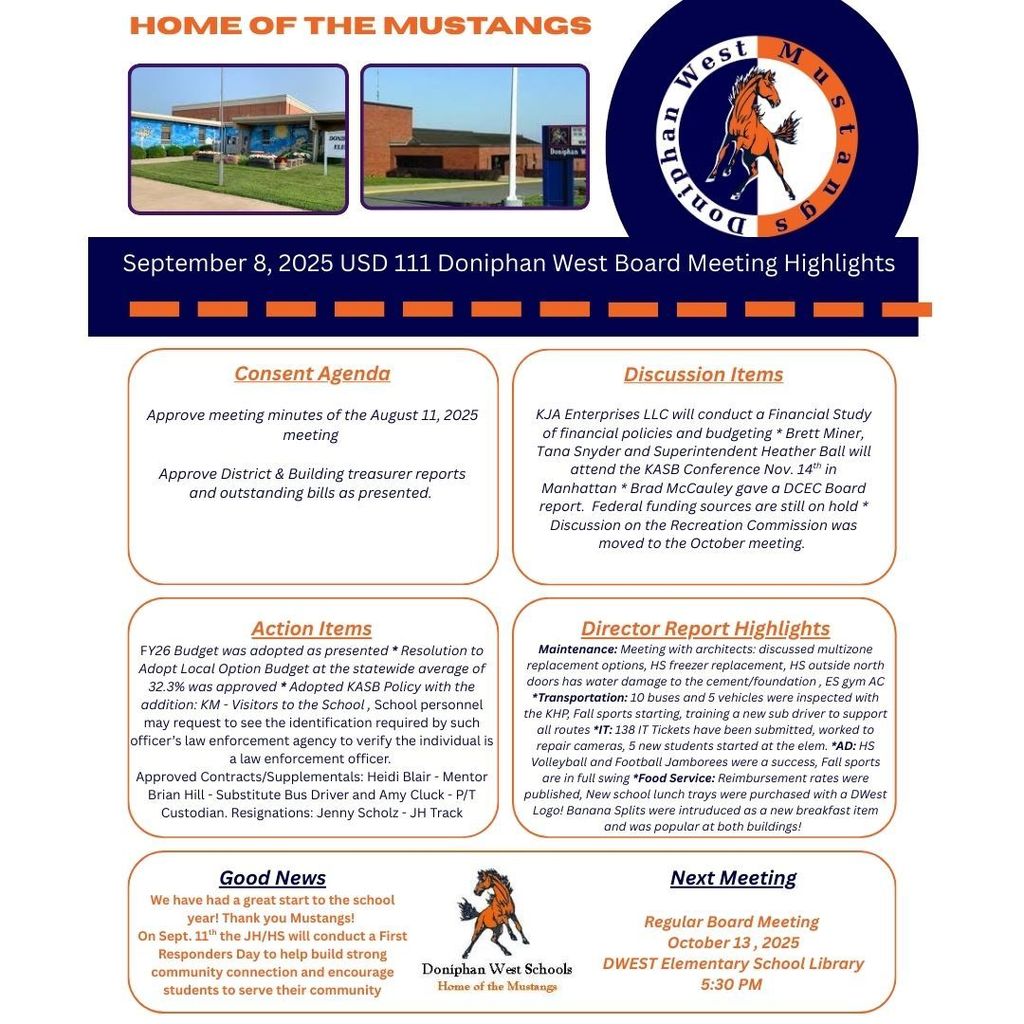 September Board Meeting Highlights