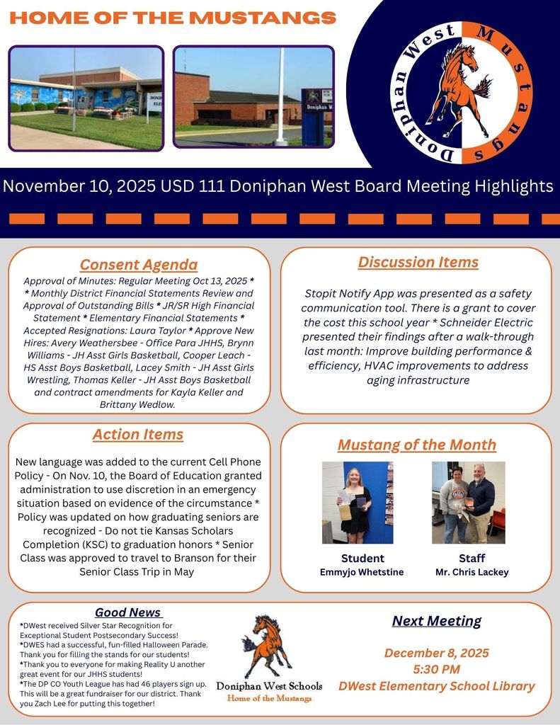 November Board Meeting Highlights!