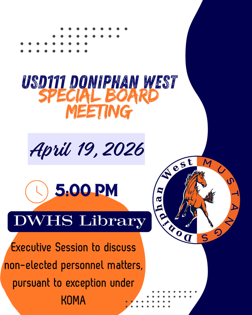 April 19, 2026 Special Board Meeting at DWHS Library 5:00pm