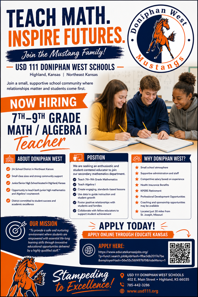 Job opening for 7th-8th Grade Math and Algebra I