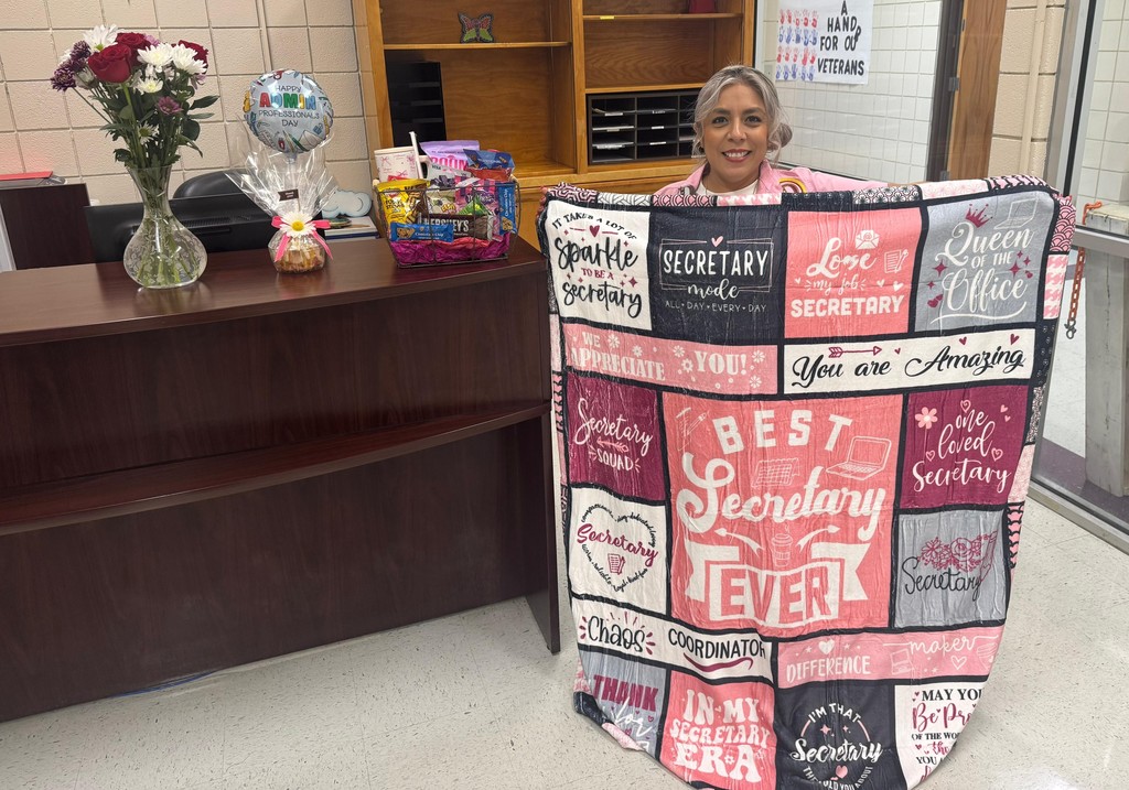 Ms. Romero With Gifts from Administration Professionals Day 2026