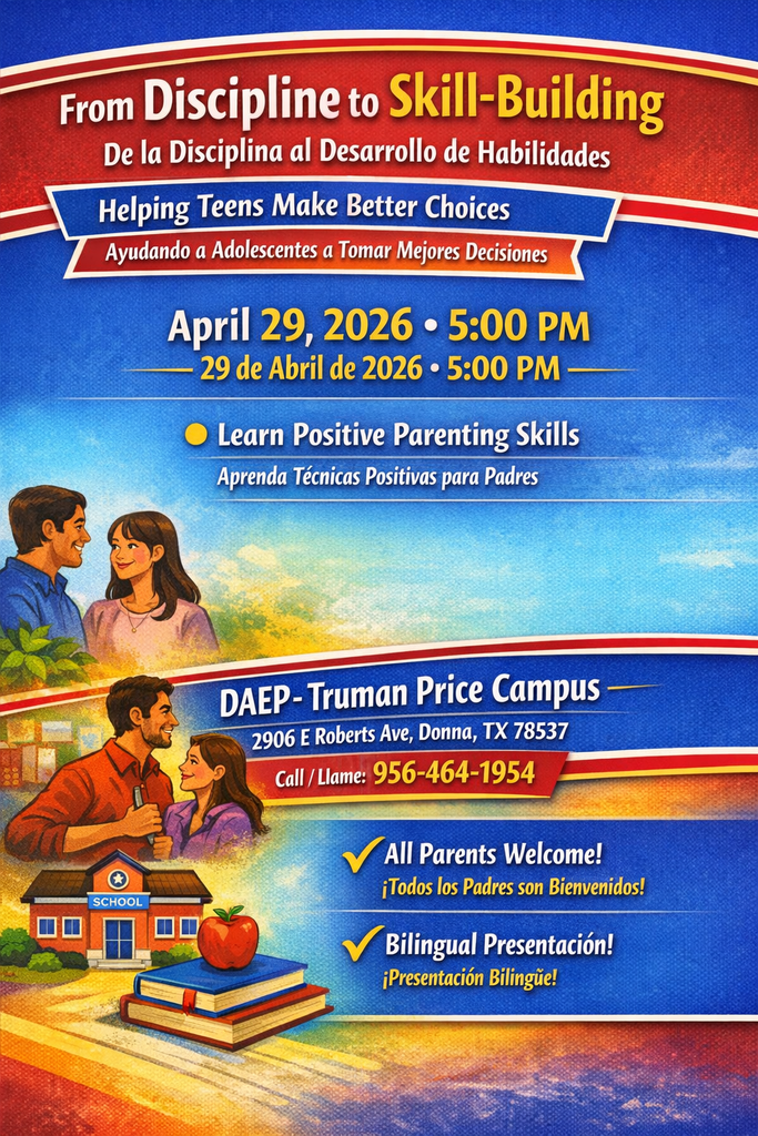 Flyer for a parent meeting at the DAEP on April 29, 2026