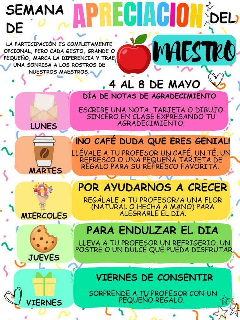 teacher appreciation spanish flyer