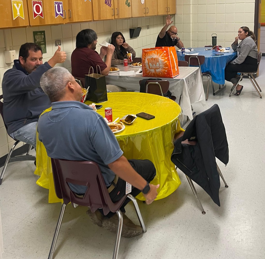 Middle School team enjoying lunch