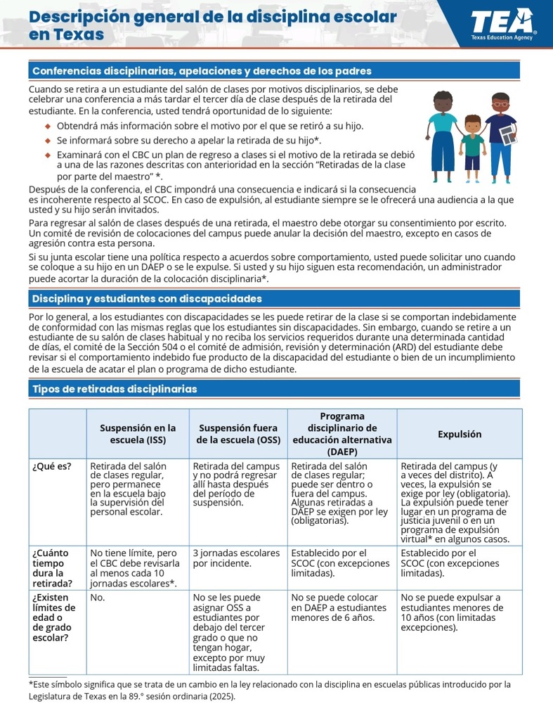 Donna ISD School Discipline Expectations and Updates Spanish 2