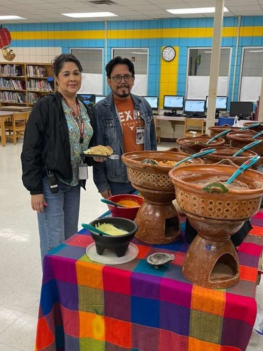 Mr. Bolanos and Ms. Zamarron enjoying lunch