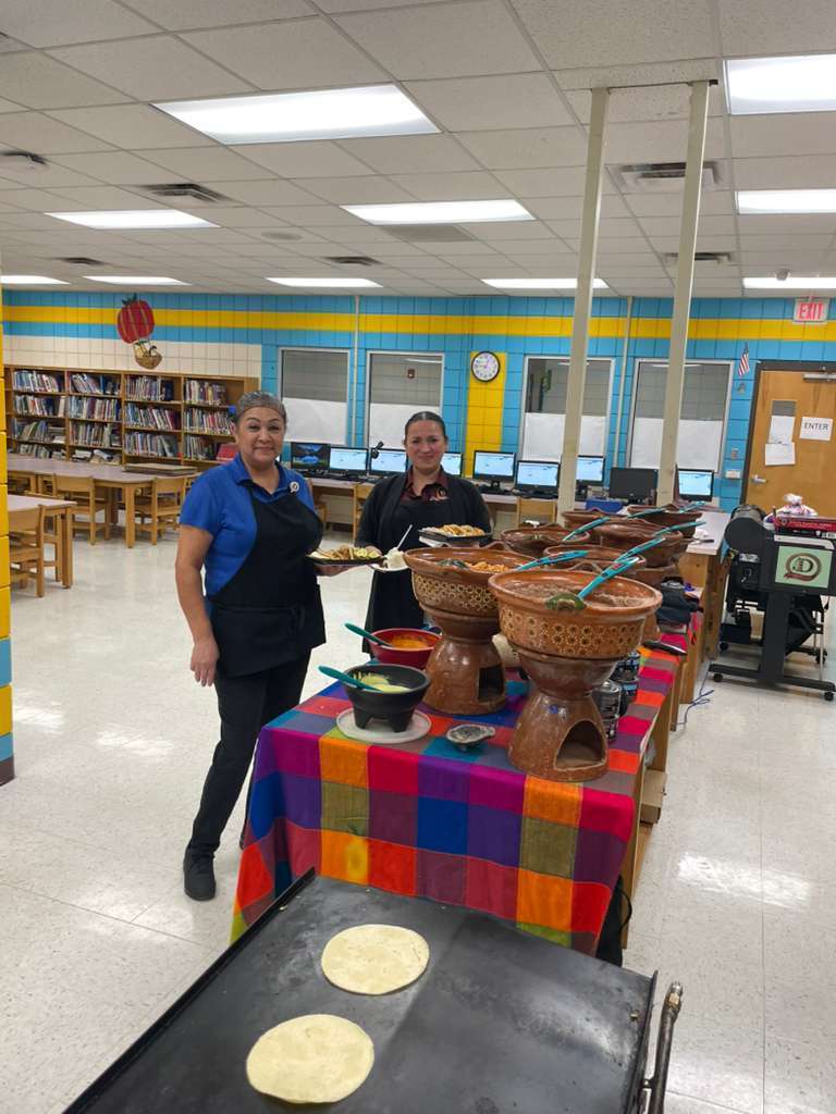 DAEP cafeteria staff enjoying lunch