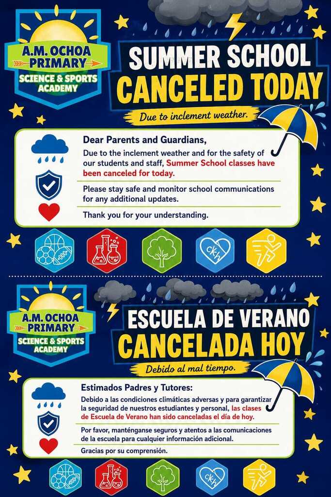 Summer School & ACE canceled 