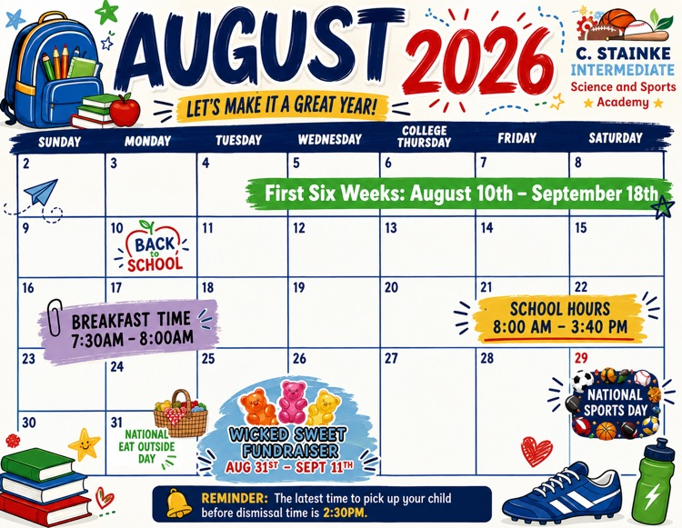 August English Calendar 
