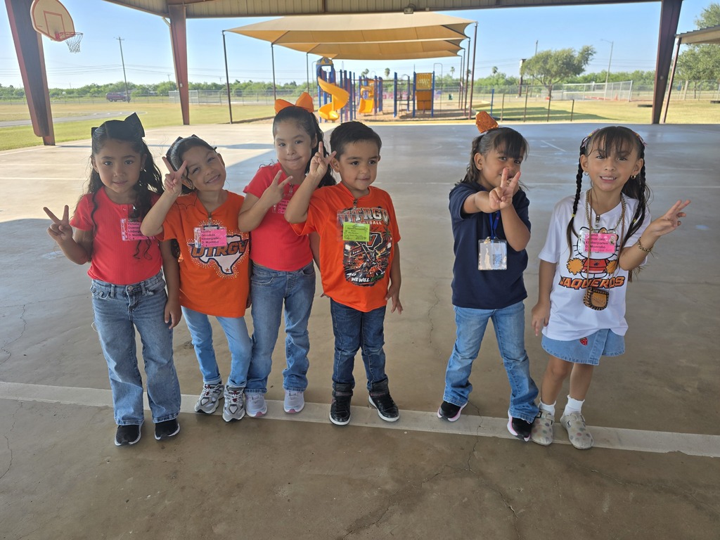 students wearing orange attire