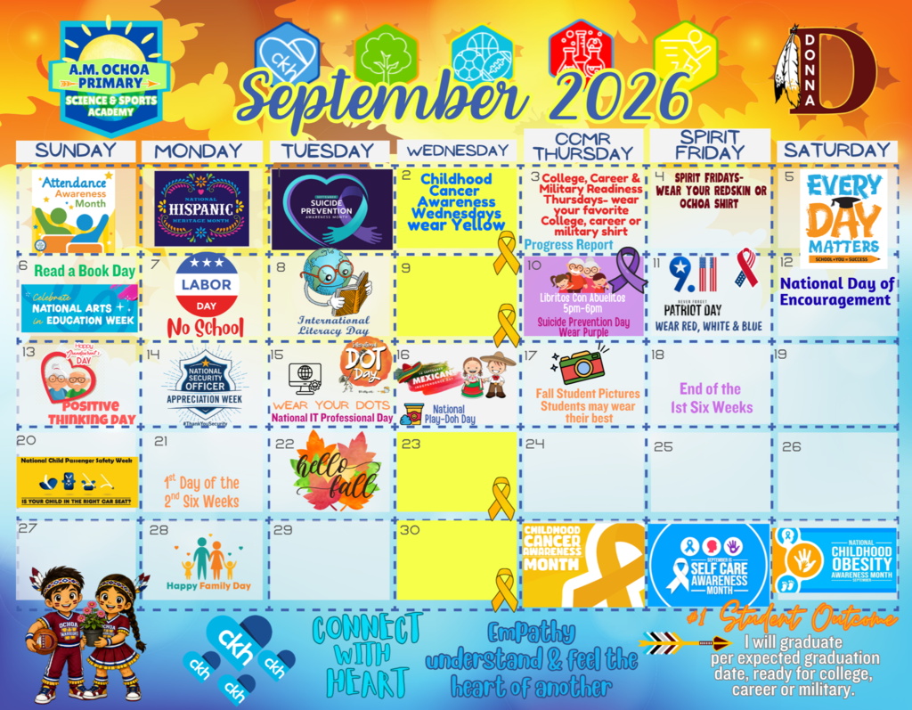 A.M. Ochoa Primary Sept. Calendar