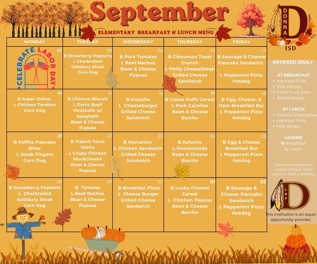 Sept. Menu
