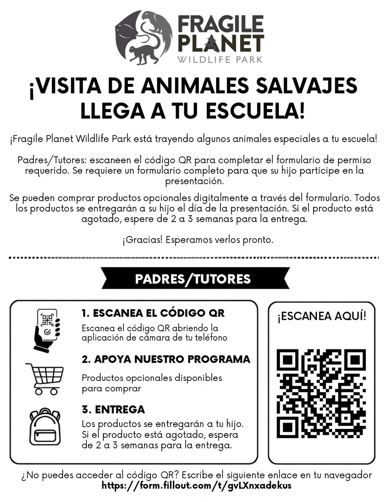 Fragile Planet Permission Slip Spanish