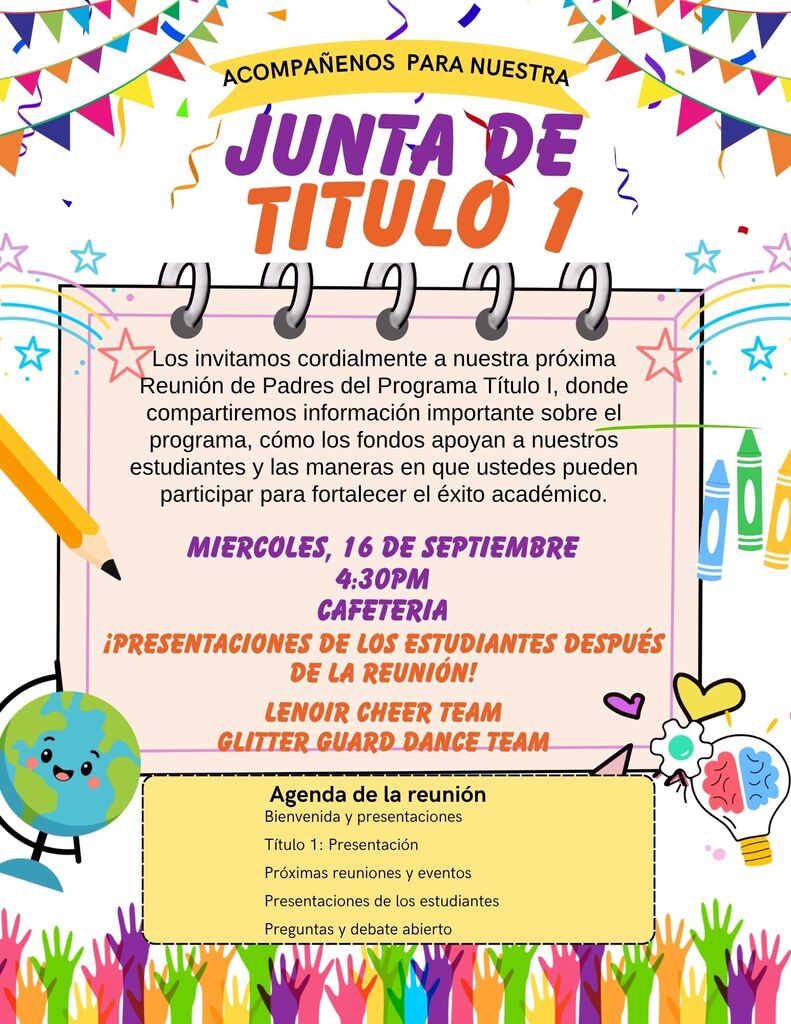 Title 1 Meeting Sep. 16th 4:30 p.m.