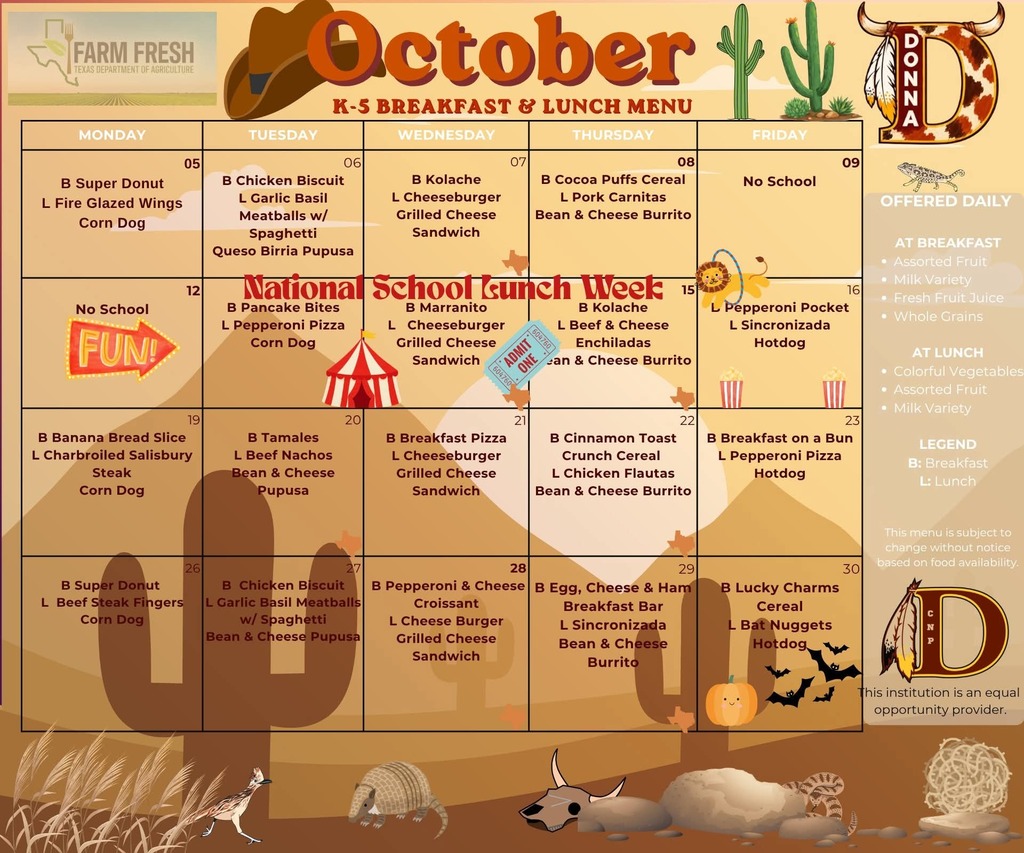 October Menu
