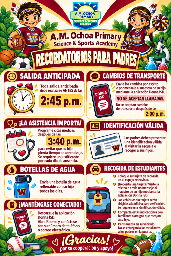 School Reminders Spanish