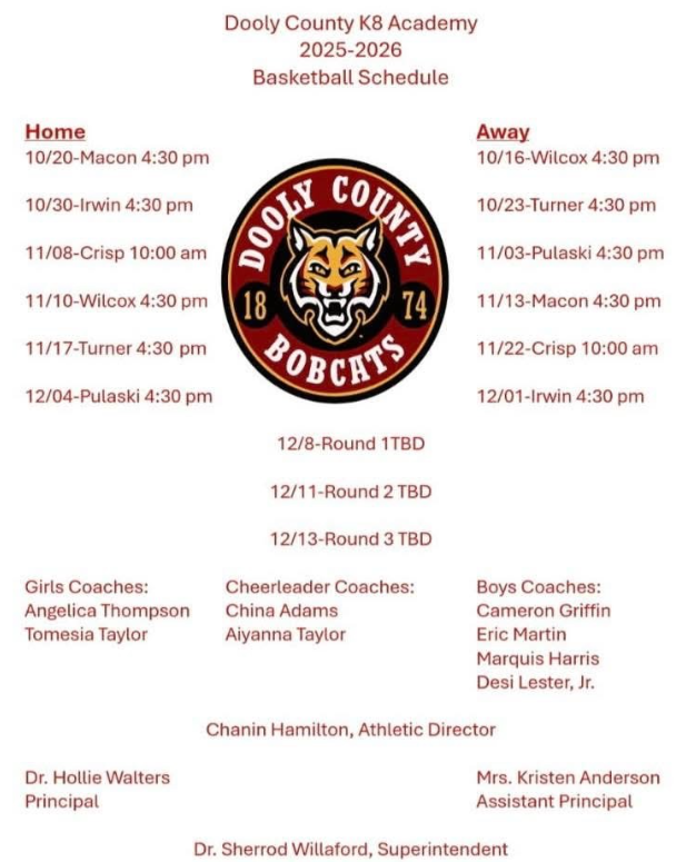 DCMS 2025-2026 Basketball Schedule
