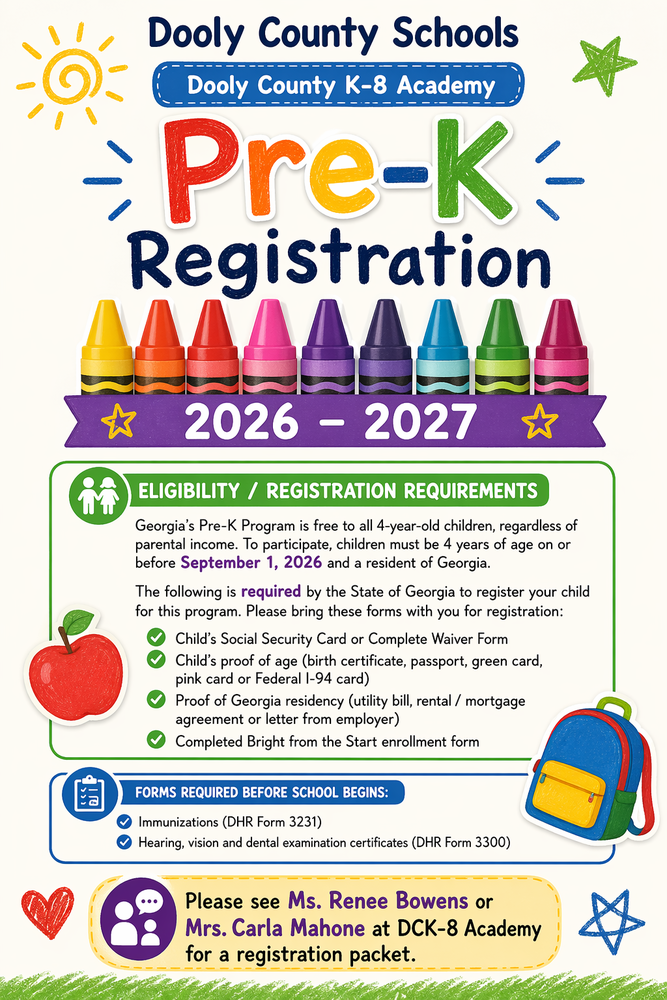 Pre-K registration Now Open