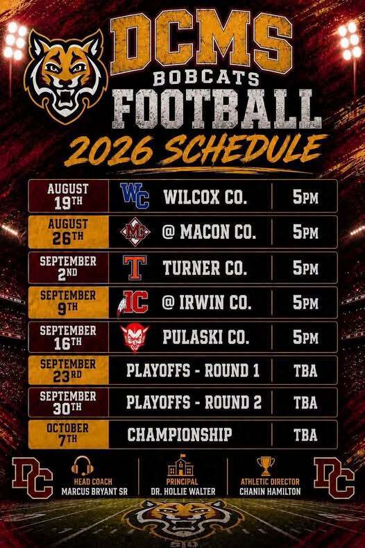 DCMS Football Schedule