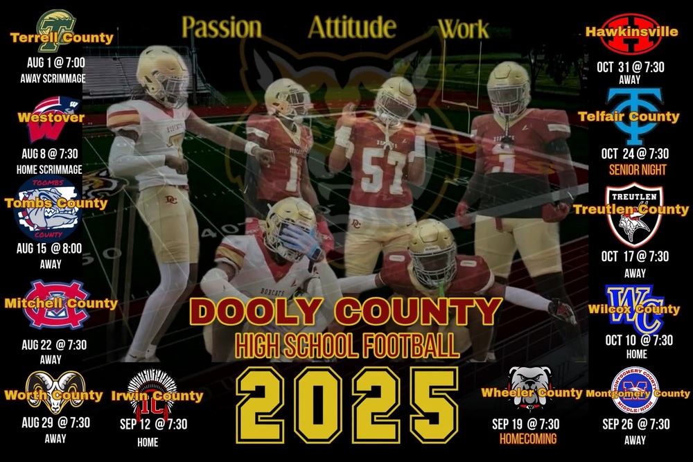2025 Dooly County Football Schedule
