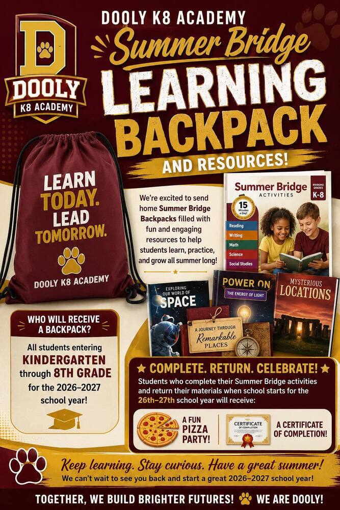 Summer Bridge Learning Backpacks