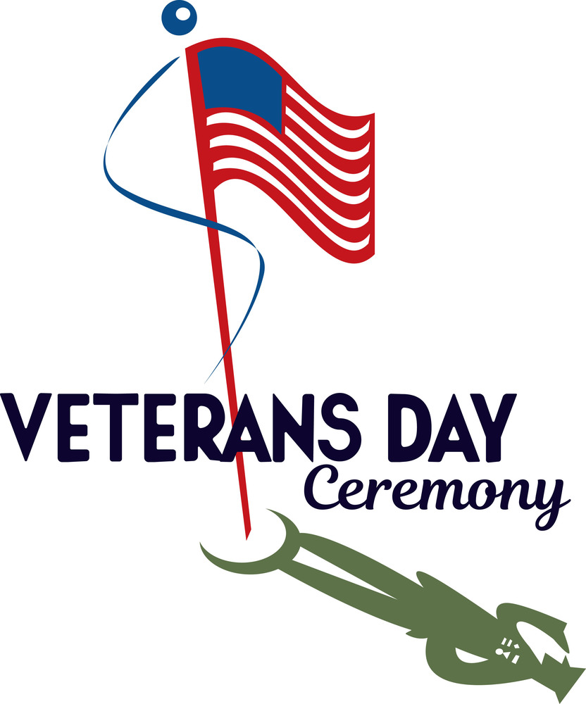 veterans day graphic with american flag and solider green