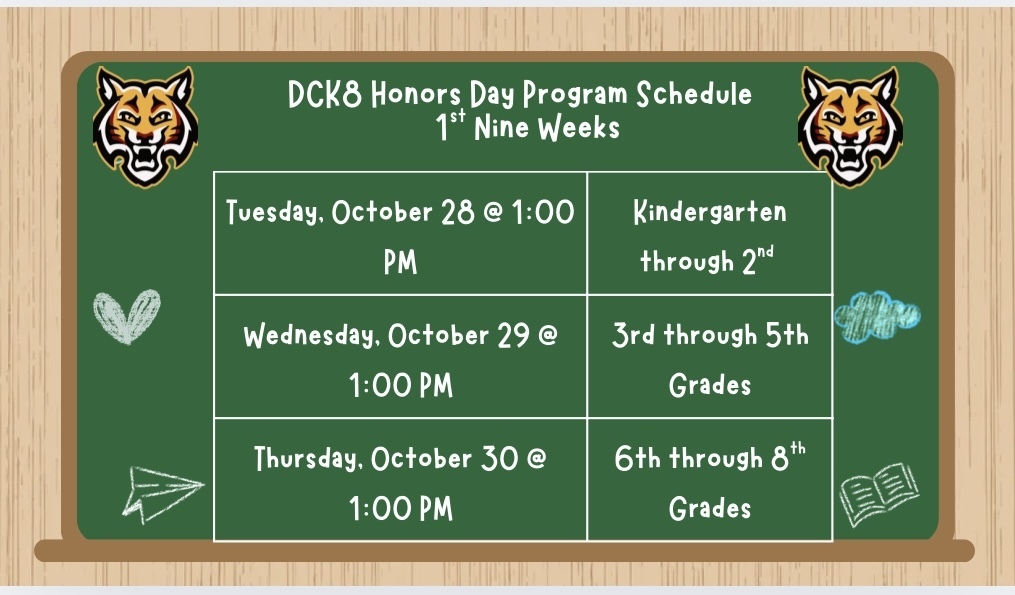 1st Nine Weeks Honors